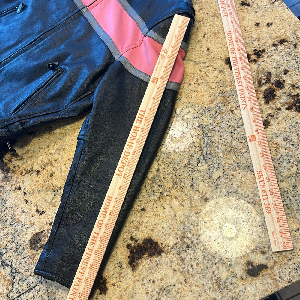 Vintage Hot Leathers Pink and Black Moto Jacket - Picture 13 of 15